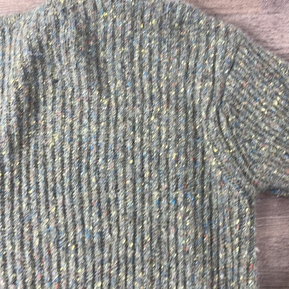 Sundance Merino Wool Blend Green Multi Fleck Ribbed Sweater, size small - Picture 9 of 9